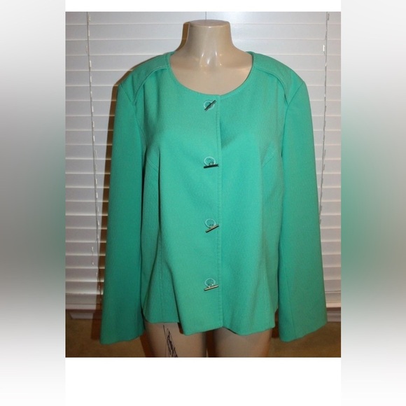 Lane Bryant green lined button down jacket size 26 - Picture 1 of 5